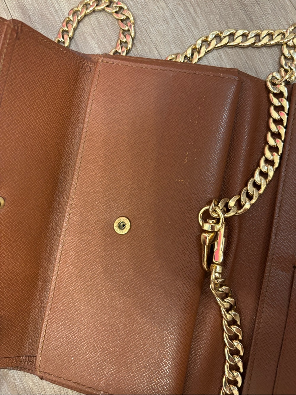 Louis Vuitton Sarah Wallet Monogram With Custom Gold Chain - Picture 6 of 7